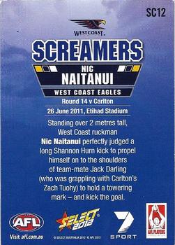 2012 Select AFL Champions - Screamers #SC12 Nick Naitanui Back